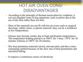 disadvantages of hot air oven